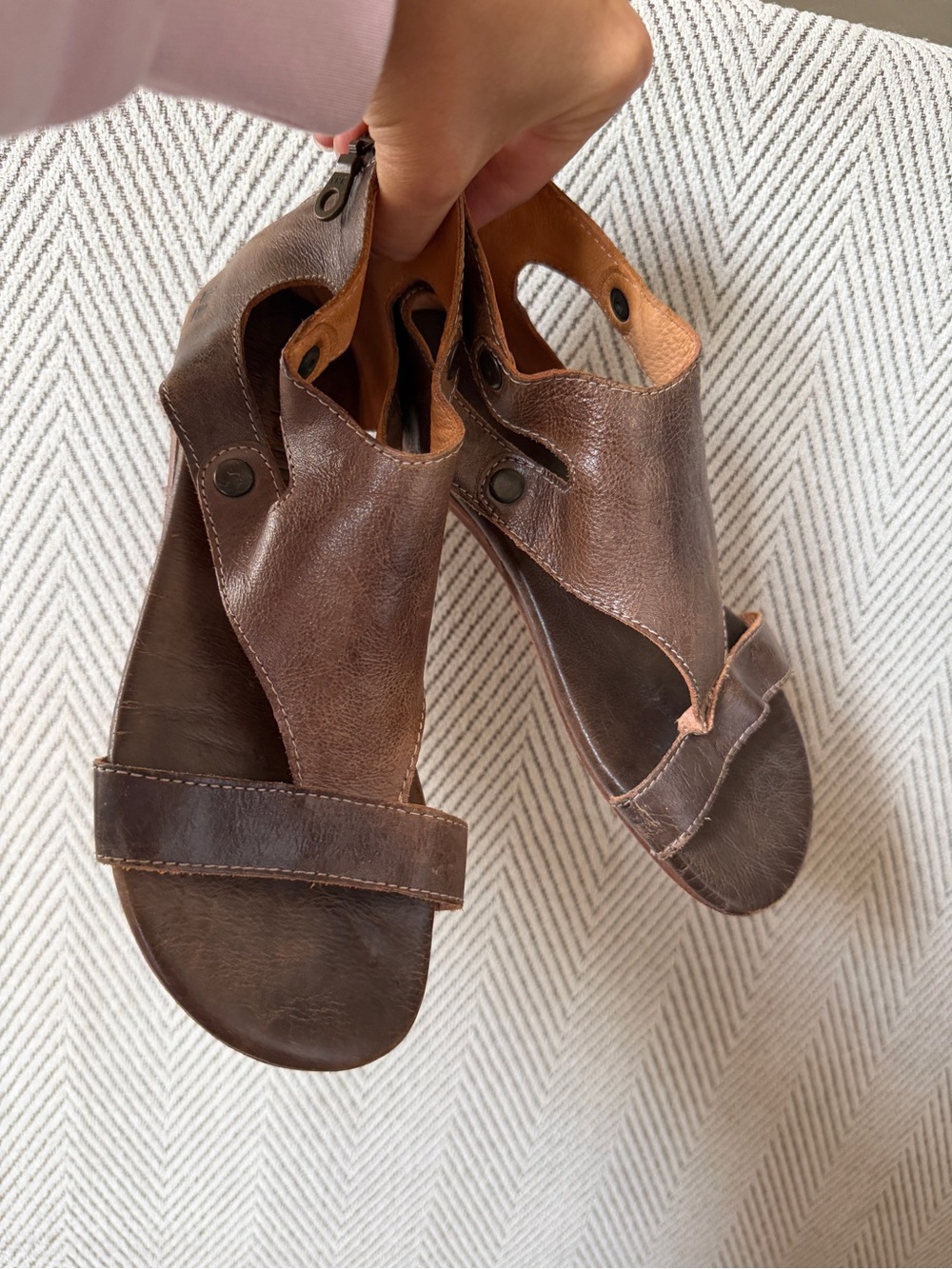 BED|STU Distressed Soto Sandal tan 7